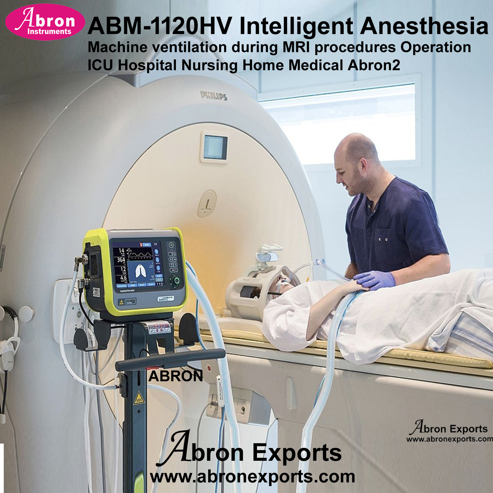 Intelligent Anesthesia Machine Ventilation During MRI Procedures Operation ICU Hospital Nursing Home Medical Abron ABM-1120HV